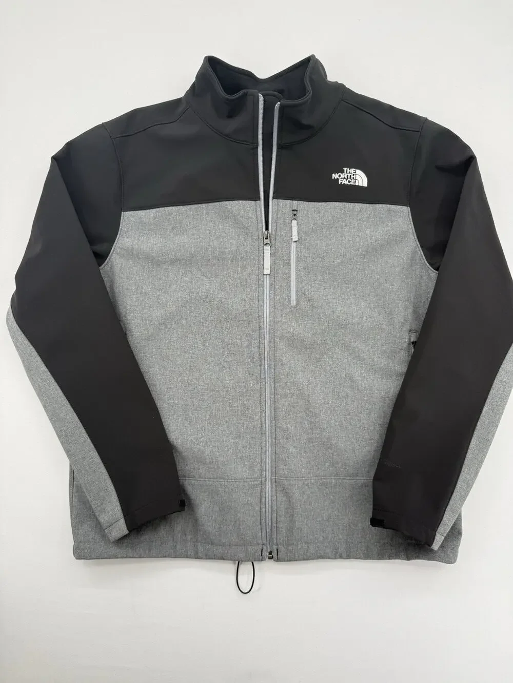 The North Face WindWall Soft Shell Jacket Men's Gray Black Full Zip Coat Size XL
